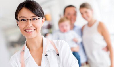 doctor and family