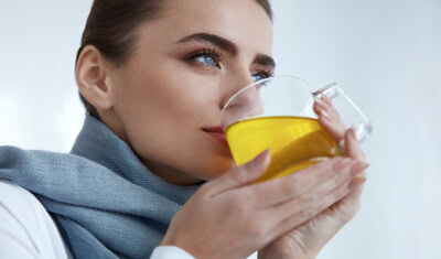 woman drinking tea