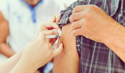 man getting injection